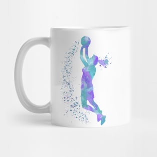 Basketball Girl Player Colorful Watercolor Silhouette Mug